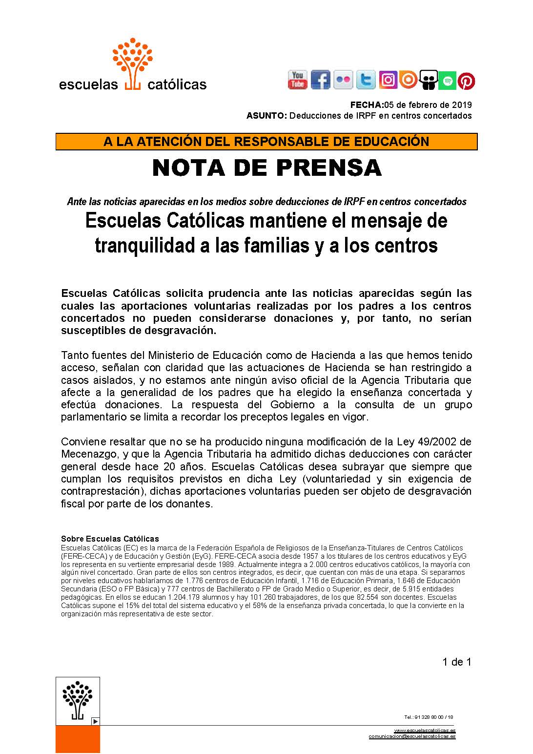 NOTA DE PRENSA